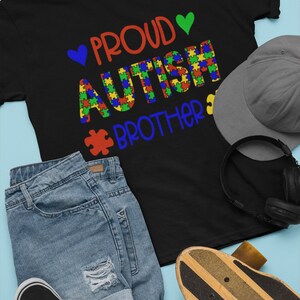 Proud Autism Family Bundle Heart and Puzzle Piece Design Commercial Use Instant Download Svg, Png, Pdf, Eps, Dxf image 3