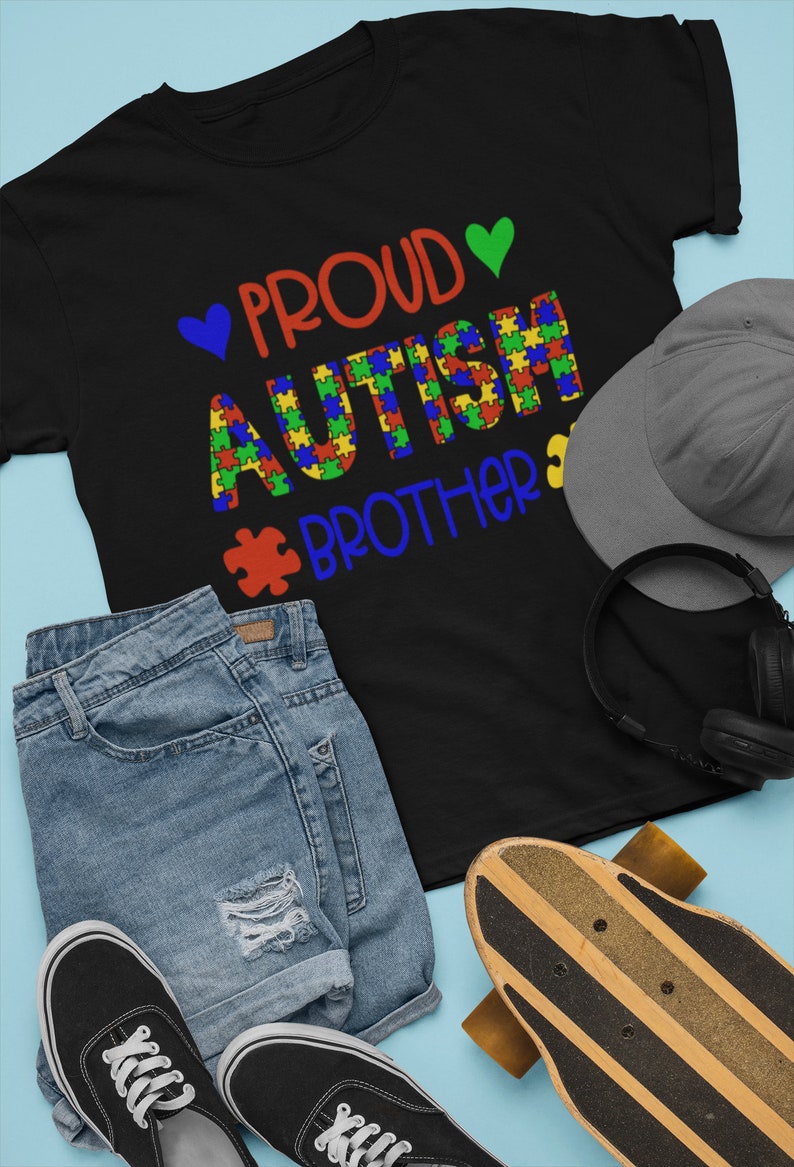 Proud Autism Family Bundle Heart and Puzzle Piece Design Commercial Use Instant Download Svg, Png, Pdf, Eps, Dxf image 3