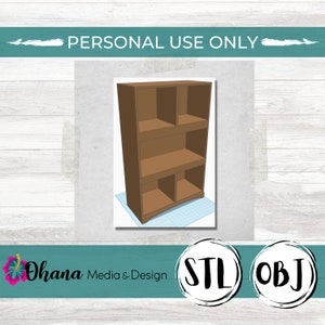 18 Inch Doll Furniture | Storage Shelf with multiple layers | 1:3 Scale 3D Print File | Instant Download STL and OBJ