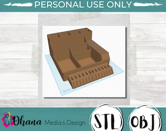 Desk Organizer and Memory Card Holder 3D Print File Instant Download STL and OBJ