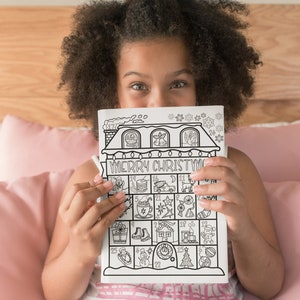 Christmas Advent Calendar Printable 8.5x11 Coloring Page - Etsy