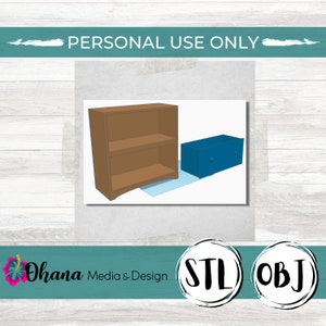 18 Inch Doll Furniture | Keepsake Organizer Shallow Dresser with Drawer | 1:3 Scale 3D Print File | Instant Download STL and OBJ