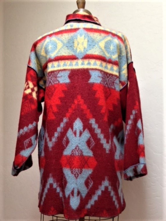 Vintage Ellen Haupli MED Camp Blanket with Native… - image 3