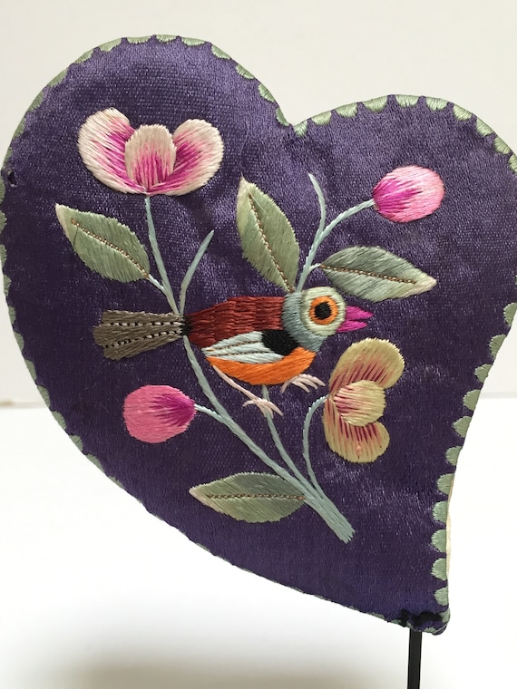 Chinese Ear Muffs, Vintage Child's Hand-Embroidere