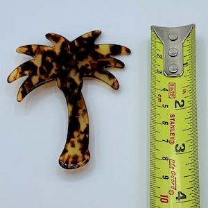 Cool Vintage Faux Tortoise Shell Palm Tree Pin, Brooch