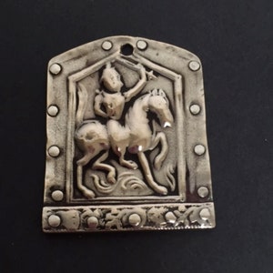 Antique Silver Tribal Deity, Charm, Amulet, India Handmade Custom Frame