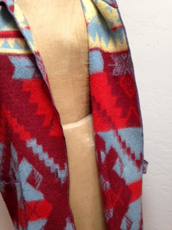 Vintage Ellen Haupli MED Camp Blanket with Native… - image 6