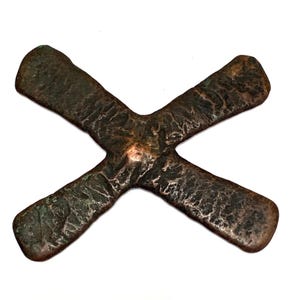 Vintage Katanga or Handa Copper Currency Cross  D.R. Congo African Tribal Art Collectible