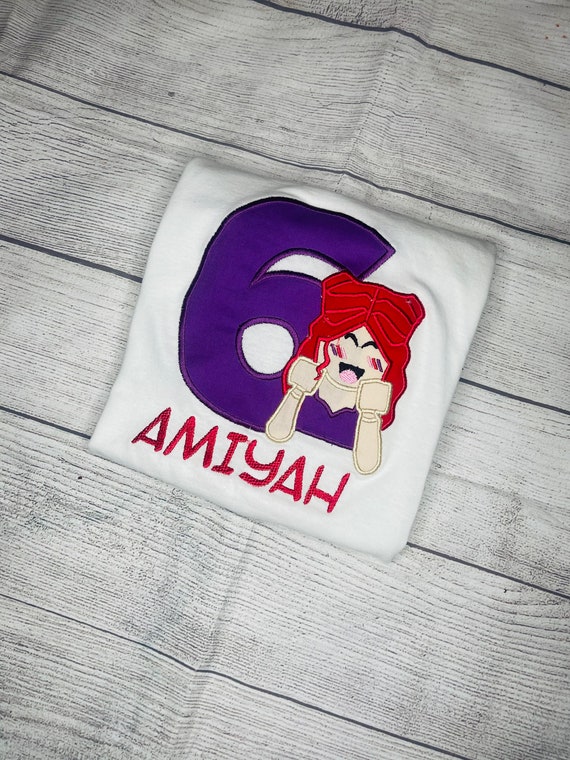 ROBLOX THEME GIRLS PERSONALISED BIRTHDAY T-SHIRT ANY NAME,NUMBER, FONT  COLOUR