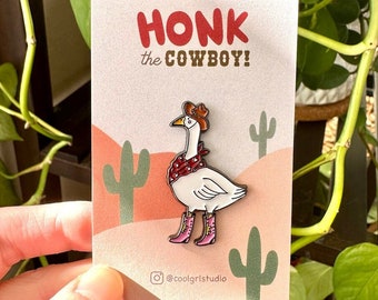 Cowboy Goose Enamel Pin: Arizona Honk Western Pin
