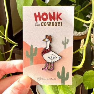 Cowboy Goose Pin, Silly Goose, Goose Gift, Untitled Goose Game Enamel Pin, Cute Pin, Cute Duck Pin, Backpack Pin, Cute Bird Pin
