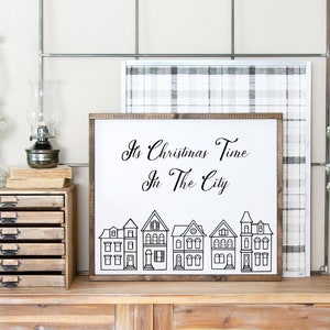 Het is kersttijd in de stad Kerstdorp SVG, Boerderij Kerst SVG, Vakantie SVG, Kerst Deurmat