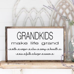 Grandkids machen Leben Groß personalisierte Geschenk Svg, Oma SVG mit Kindernamen