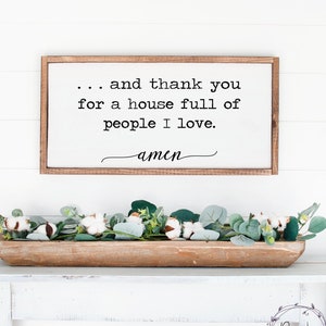 Und vielen Dank für ein Haus voller Menschen ich liebe Amen SVG, Familie SVG, Bauernhaus Schild SVG, Türmatte Svg
