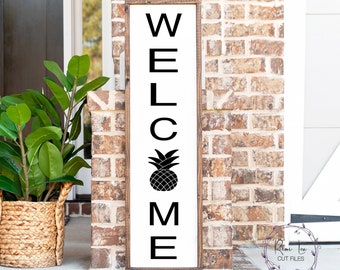 Pineapple Welcome Sign SVG, Welcome Porch Sign SVG, Summer Svg, Pineapple Svg, Welcome Svg