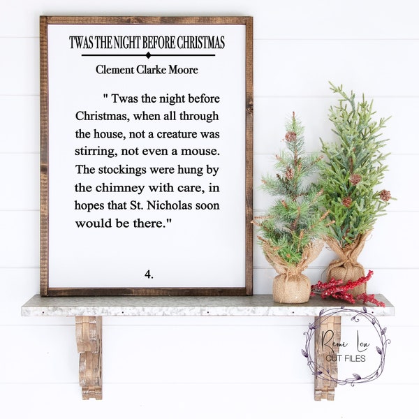 Twas The Night Before Christmas SVG, Book SVG, Christmas Sign SVG, Christmas Poem Svg, Farmhouse Svg