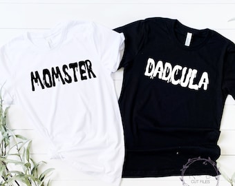 Momster and Dadcula Family Halloween SVG, Funny Halloween SVG, Momster Shirt Cut File, Dadcula T-shirt SVG