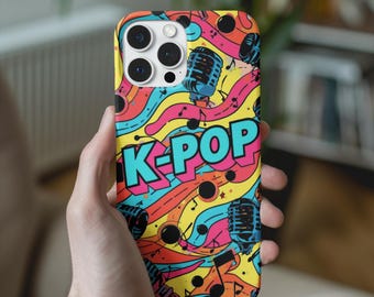 Retro K-pop musik mobilskal | Vintage mikrofondesign | Smartphone-varianter