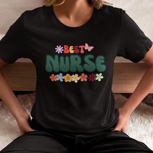 Floral Nurse Shirt, Retro Nurse T-Shirt, RN Shirt, Nurse Appreciation Gift, Registered Nurse Shirt, Cute Nurse Tee, Nursing School Tee