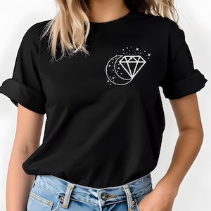 Comfort Colors Diamond Moon Stars Unisex T-shirt, Trendy Shirt For Women, Shinee, Celestial Shirt, Kpop Fandom, Diamond Sky,Space Lover Gift