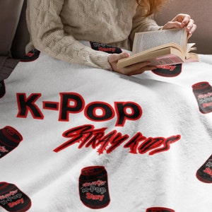 Kpop Stray Kids Blanket, K-pop SKZ Blanket, Pop Can Blanket, Korean Kpop, Soft Kpop Blanket Gift, Unique Kpop Blanket, Gift For Kpop Fans