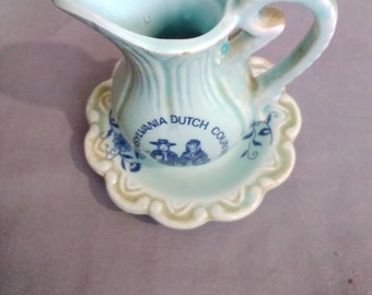 Small ceramic bowl and pitcher Pennsylvania Dutch country