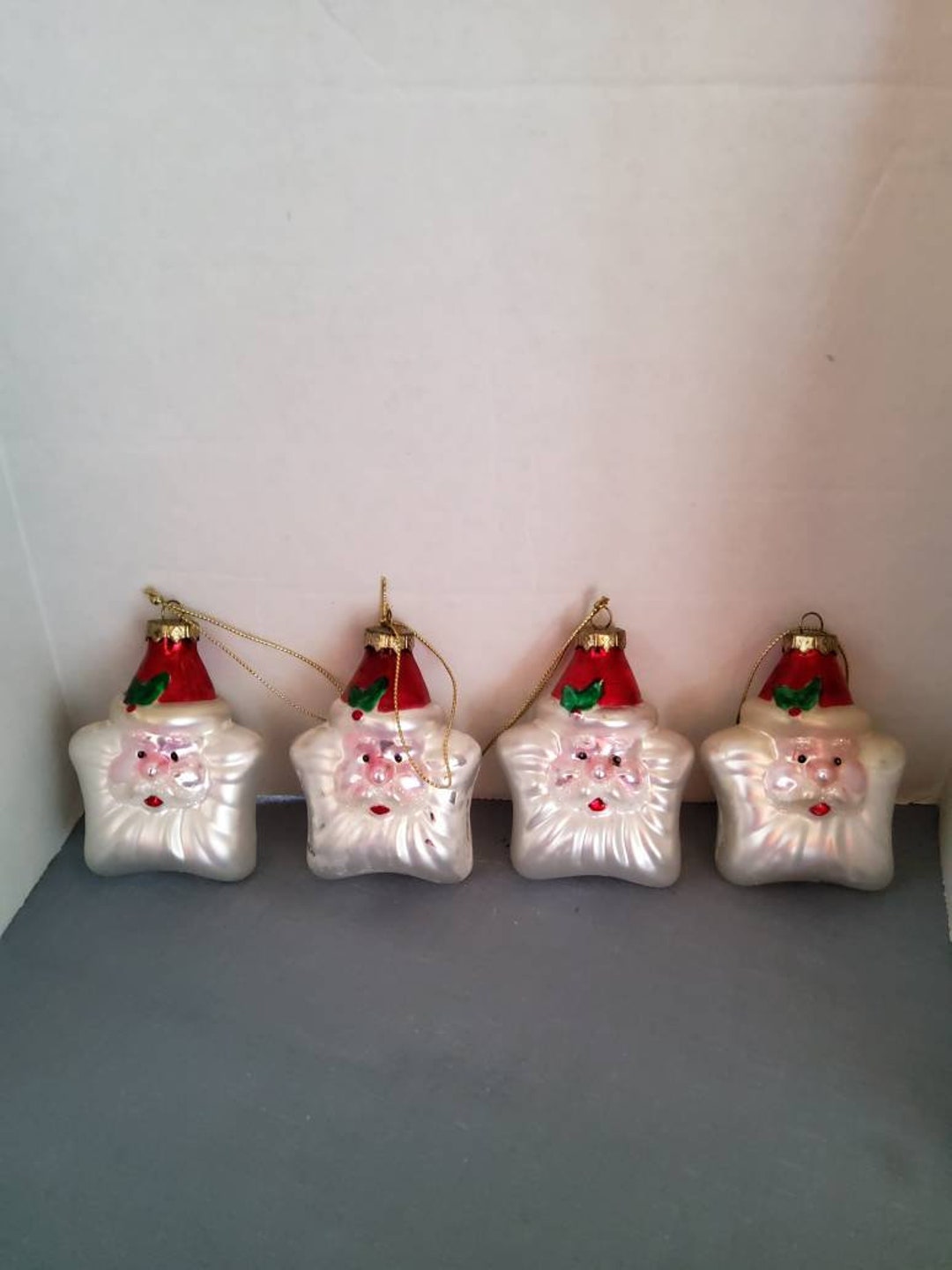 Vintage Santa Blown Glass Ornaments - Etsy