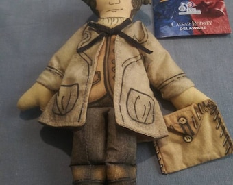 Hallmark american spirit cloth doll with quarter coin