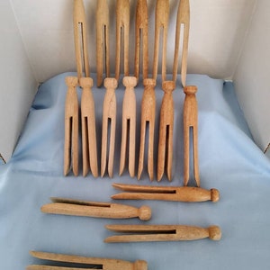 Vintage Round Push On Clothes Pins (longer length) 1950s