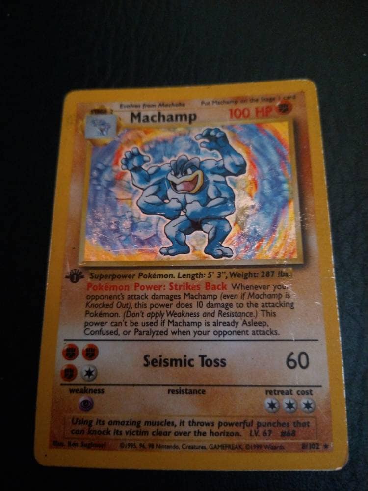 pokemon card values 1st edition machamp PSA (EX 5) Machamp-holo #8 main image 1