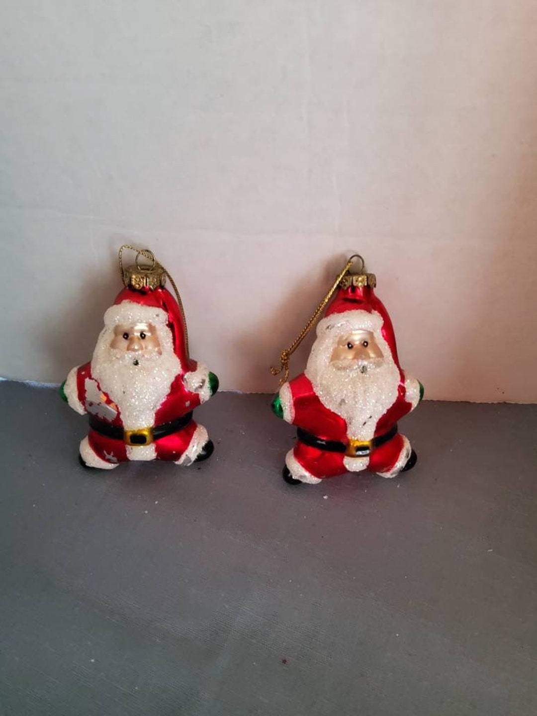 Vintage Santa Blown Glass Ornaments - Etsy