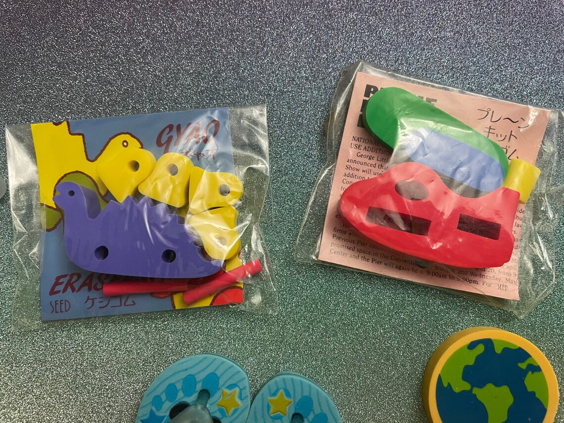 Bundle of 10 vintage erasers Etsy