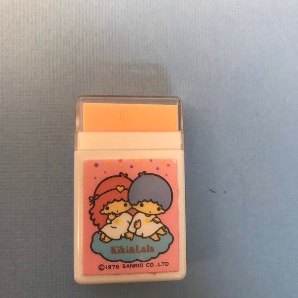 Vintage Sanrio Little Twin Stars original 1983 eraser orange.