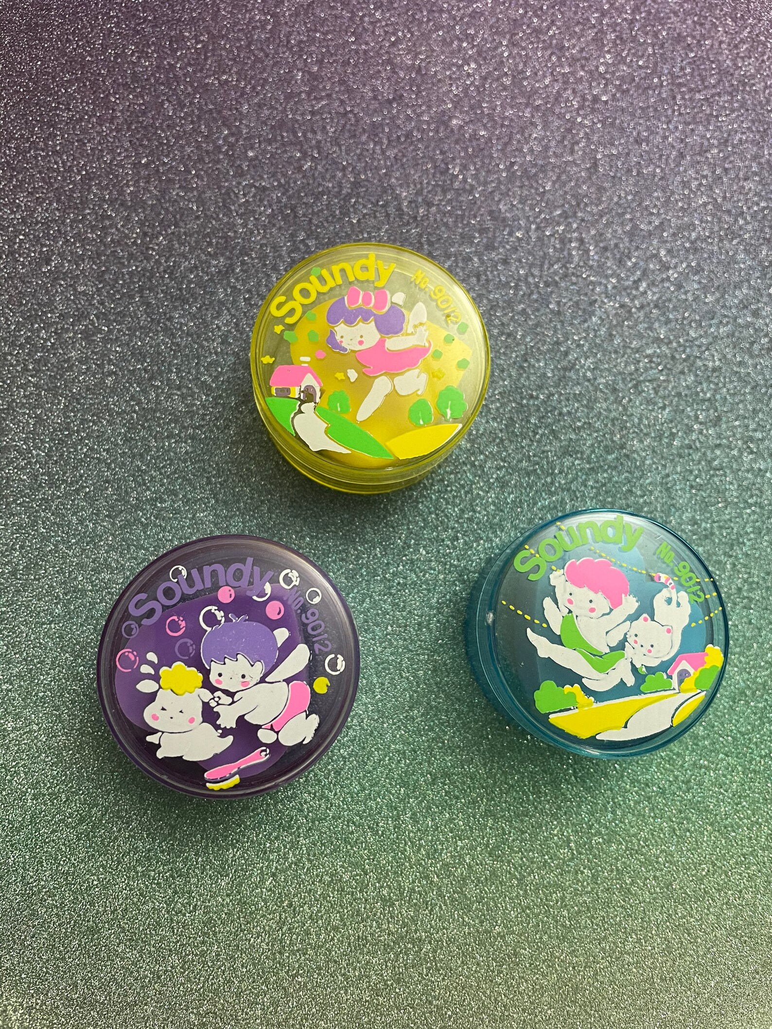 3 Vintage Erasers in Plastic Case Etsy