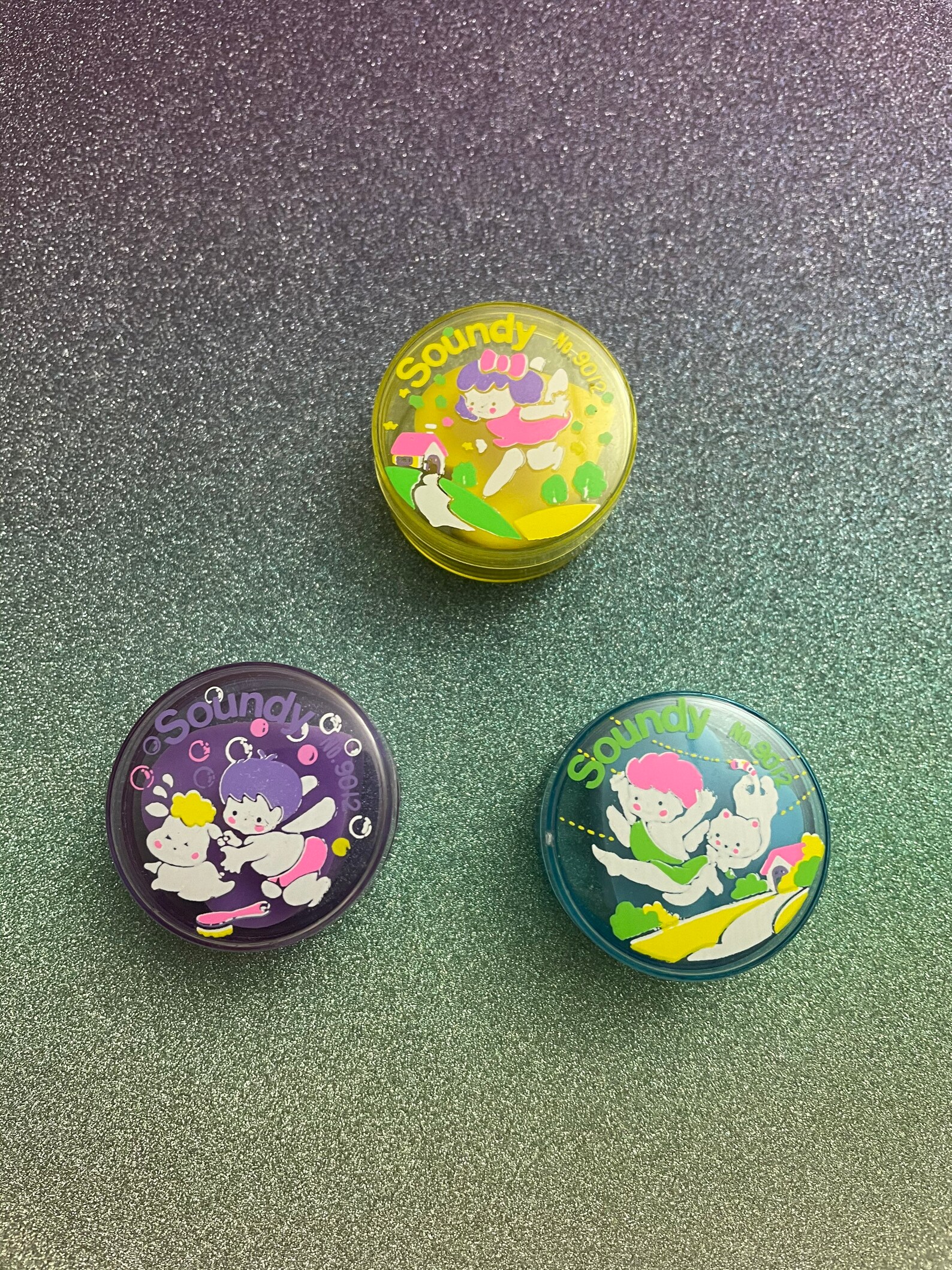 3 Vintage Erasers in Plastic Case Etsy