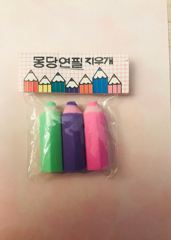 Vintage Erasers From Korea Very Rare. Etsy Canada