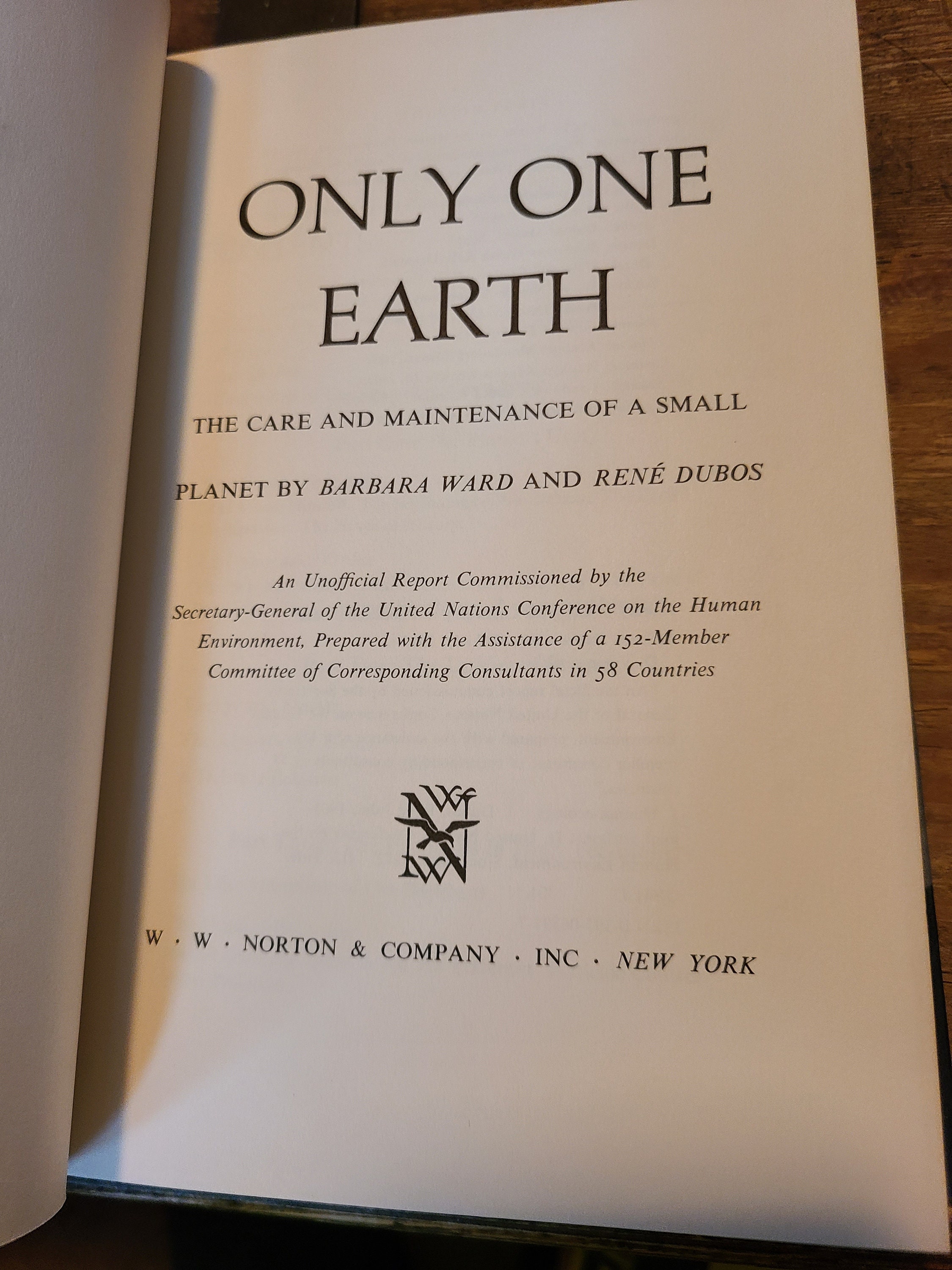 Only One Earth. Barbara Ward. Rene Dubos. First Edition. Etsy