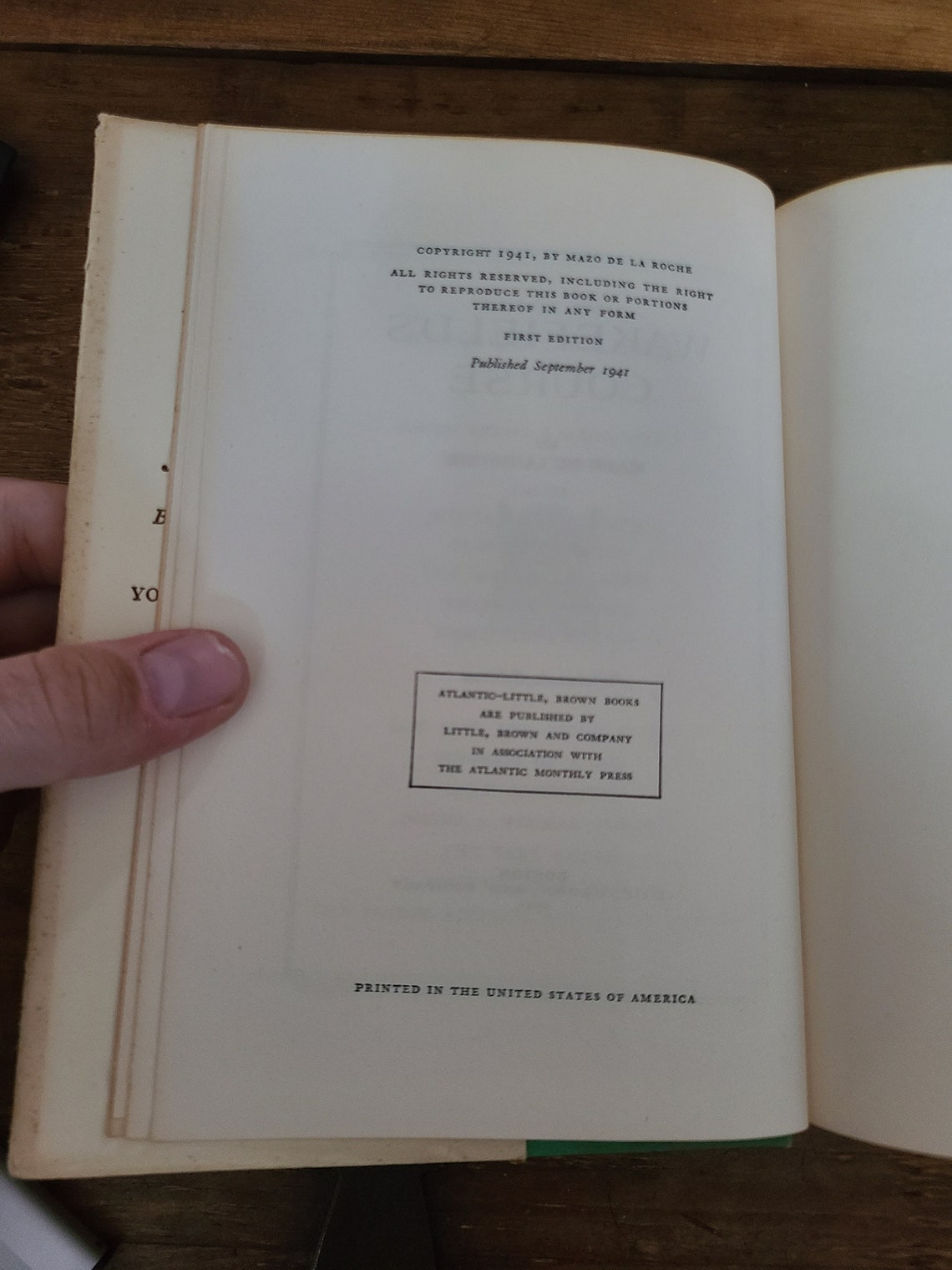 Wakefield's Course. Whiteoak Edition. Mazo De La Roche. First Edition. Rare DJ., photo 4 of 5