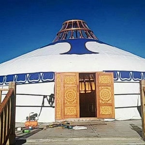 Mongolian Traditional Yurt 33 ft in Diameter by YurtSpaces YM1000L Wood and Steel Series