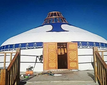Mongolian Traditional Yurt 33 ft in Diameter by YurtSpaces YM1000L Wood and Steel Series