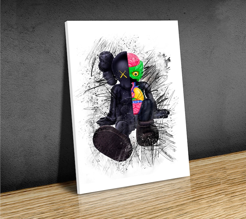 KAWS Original Canvas Print Modern Wall Art Etsy