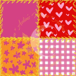 Paquete de patchwork Archivos sin costura Dibujado a mano