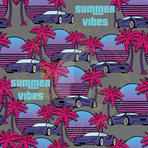 80’s Street Car Summer Vibes Handdrawn Seamless File