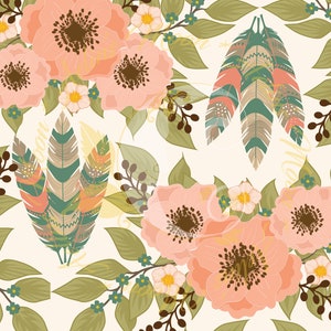 Boho Floral Seamless File