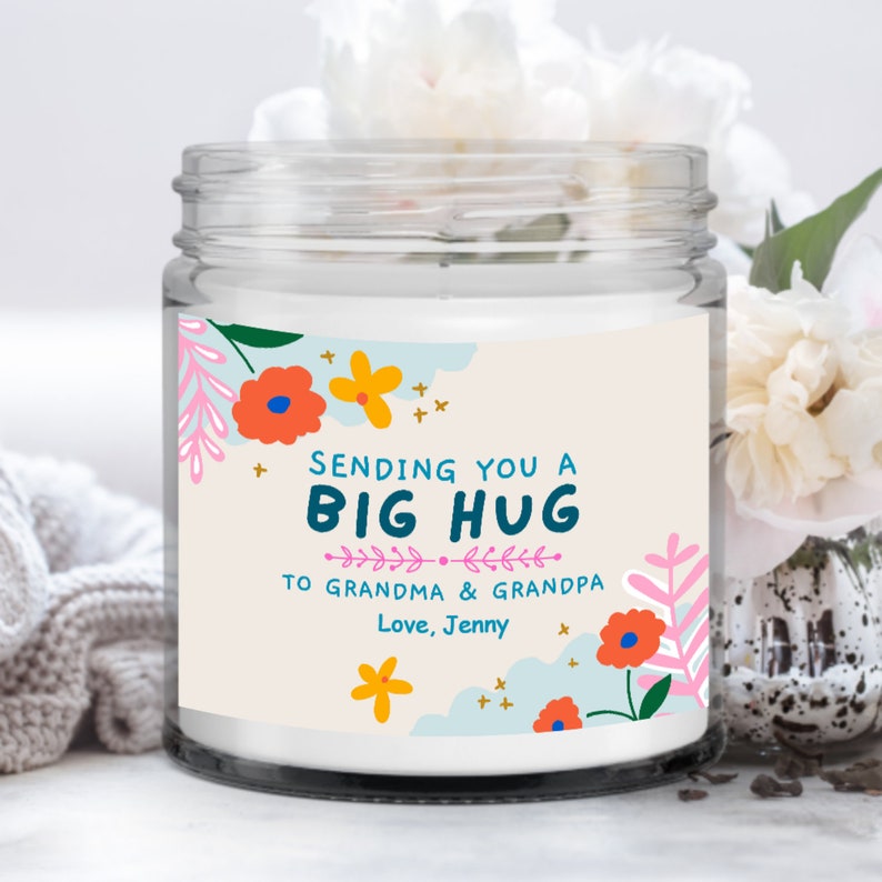 Sending You A Big Hug Custom Candle As Gifts For Grandpa And Gifts For Grandma