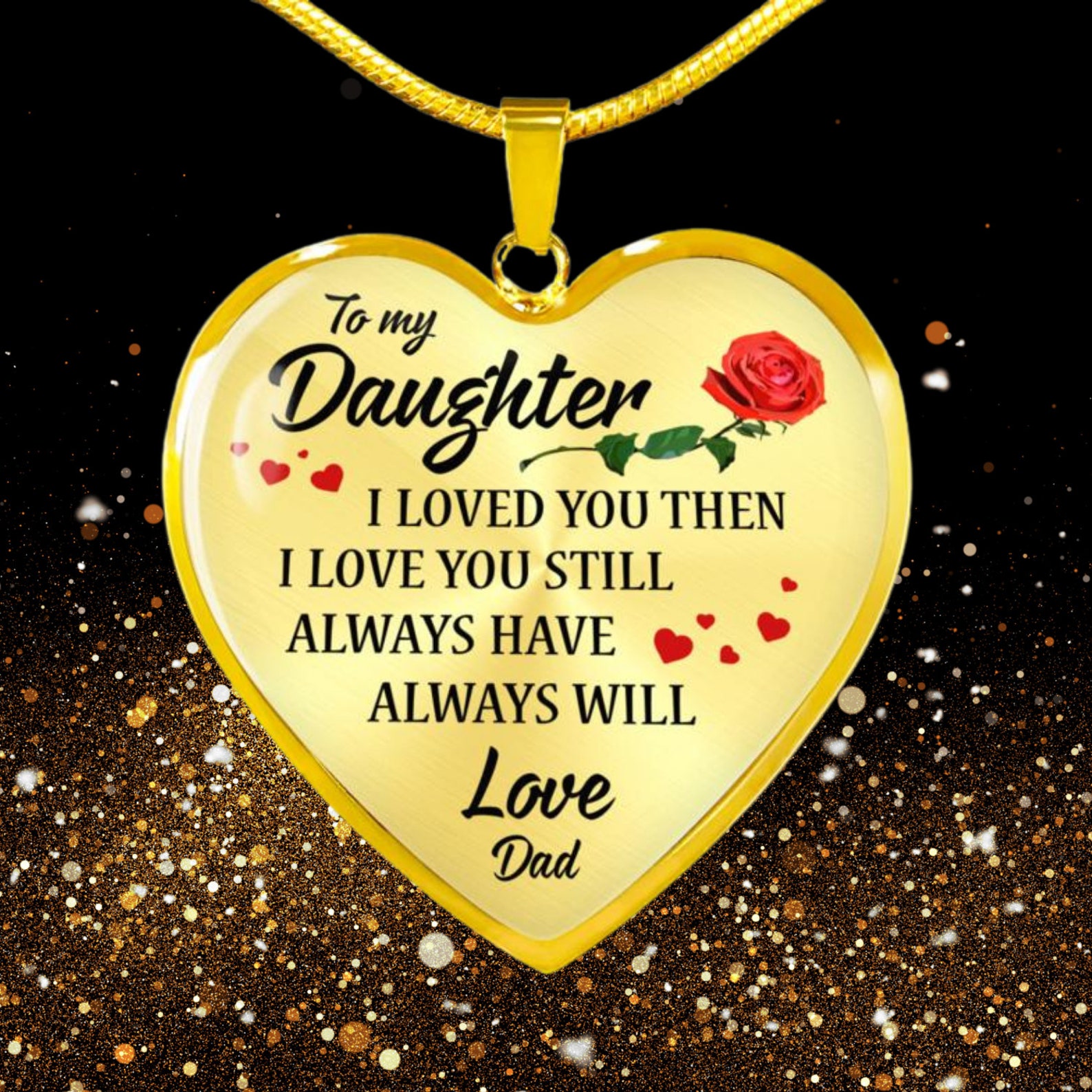 To My Daughter I Love You Dad Heart Luxury Necklace Etsy
