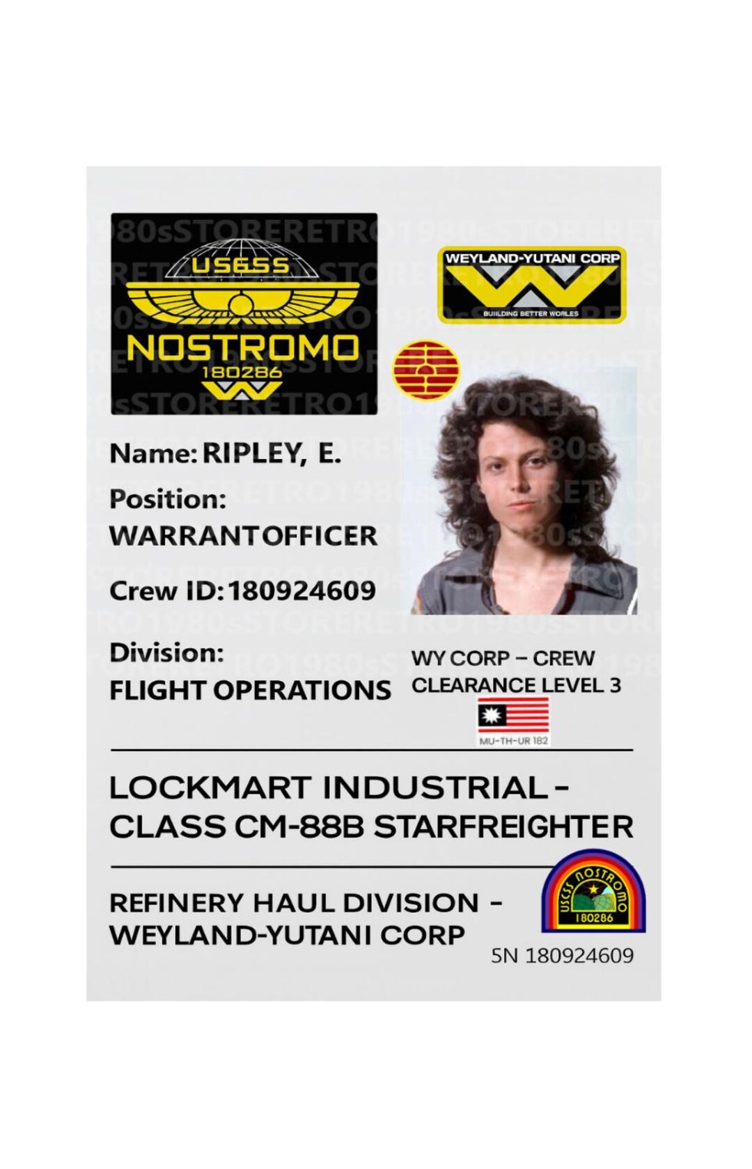 Alien Nostromo Crew ID Cards – PVC Collector Set (physical Cards) - Etsy