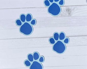 Blue Paw Print Wall Centerpieces Cutouts Decorations | Blue Paw Print Birthday Party Decorations