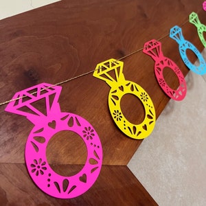 Fiesta Papel Picado Ring Bride to Be Miss to Mrs Banner Bridal Shower Cactus Taco About Love Banner Decorations Nashville Bachelorette