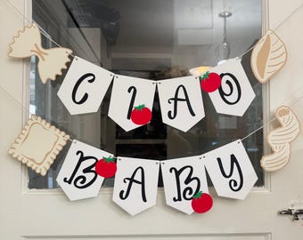 Custom Pasta Noodle Tomato Italian Amore Tuscan Italy Wine Pizza Baby Ciao Bridal Bachelorette Wedding Baby Shower Party Decor Decorations